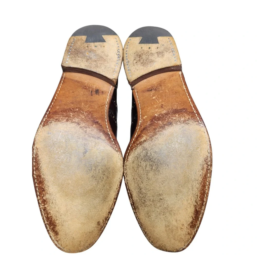Vintage Barker Brown Leather Wingtip Oxford Shoes Brogue  Classic Heritage 10.5